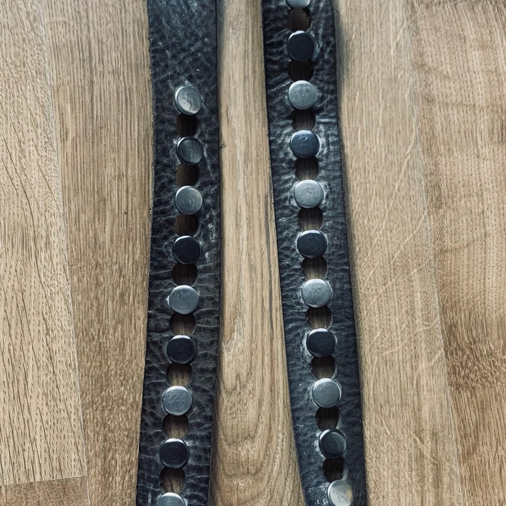 Brave Black Leather Belt with Silver Studs